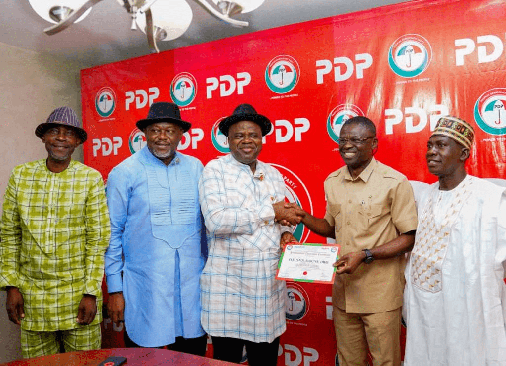 The Peoples Democratic Party (PDP) Governorship Screening Committee for Bayelsa State on Tuesday screened and cleared Senator Douye Diri for the November 11, 2023 governorship election in the state. The screening exercise took place at the PDP headquarters in Abuja. Senator Diri, who is the incumbent governor of the state, was the only aspirant from the party that picked the PDP nomination and expression of interest forms for the November poll. Chairman of the screening committee and Edo State Deputy Governor, Comrade Philip Shaibu, said the panel screened Governor Diri in line with guidelines of the party and as stipulated in the Electoral Law. Shaibu said the Bayelsa helmsman met all the requirements of the party for the election. He said: “We have checked the documents of Governor Douye Diri and have also interviewed him. Having satisfied our question-and-answer process, we discovered that he is not only worthy to contest the election but also have no encumbrances as far as his documents are concerned. “Regardless of the fact that he is the incumbent governor and having been a Senator of the Federal Republic, we still went through his documents page by page to ensure that there is nothing that is contrary to the Electoral Law. “Having met all the conditions and in line with the process, you have been cleared by the committee. We wish you well in the forthcoming election in Bayelsa State. “We know you have performed well as governor and by the grace of God, you will continue with the good work you have started after the election to make Bayelsa the state that Bayelsans dream to have.”